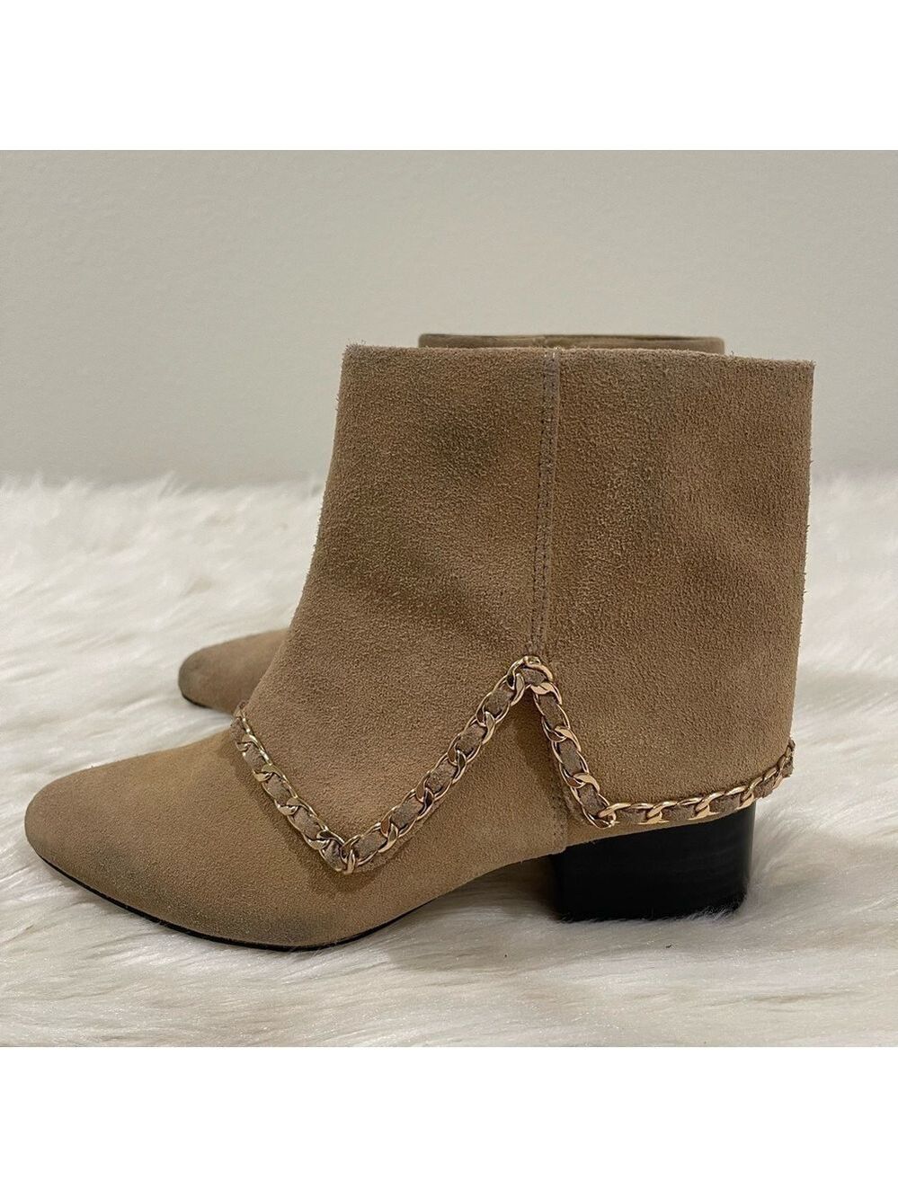 Women’s Karl Lagerfeld Cassie Tan Suede Leather Boots 6 US! - Picture 4 of 10